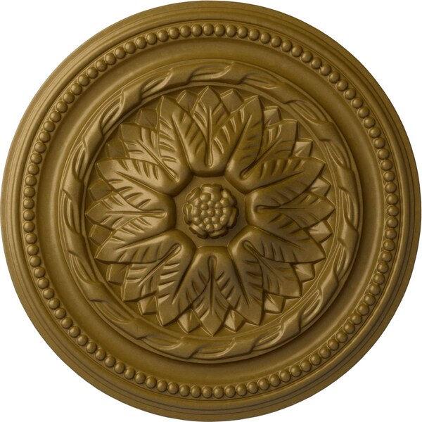 Ekena Millwork Wigan Ceiling Medallion, Hand-Painted Gold, 16"OD x 2 1/4"P CM16WGGLS - main